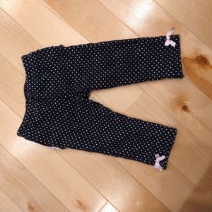 3/20$ 3-6m ruffle butt pink bows navy white polka dot leggings